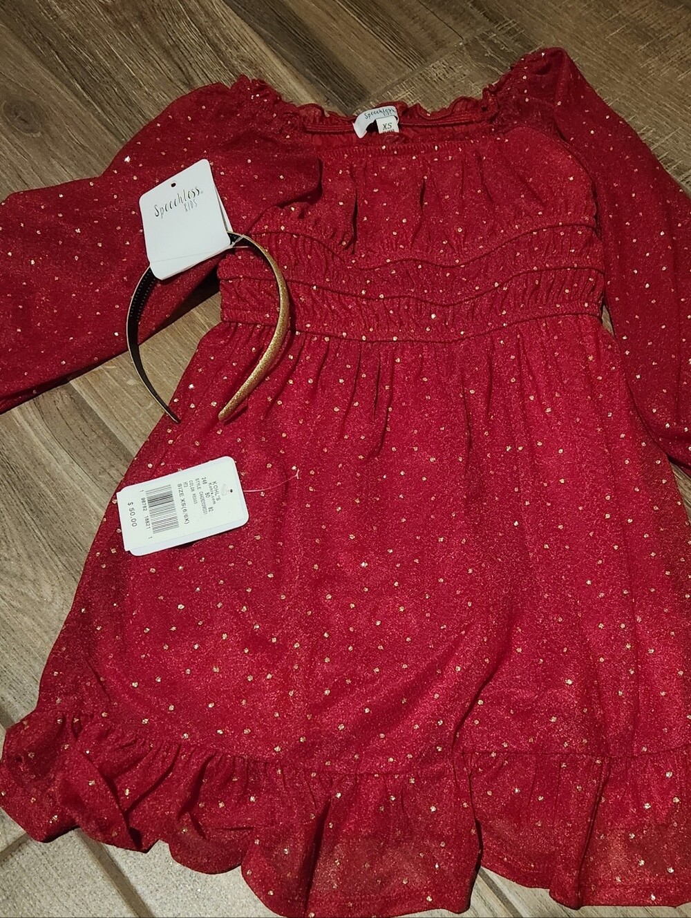 Speechless Red Dress with Gold Dot Accent